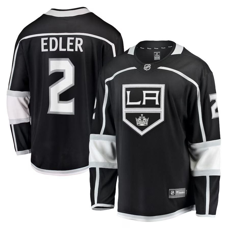 Men Los Angeles Kings 2 Alexander Edler Fanatics Branded Black Home Breakaway Player NHL Jersey